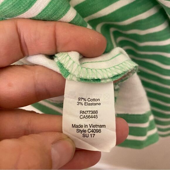 J. Crew Daybreak kelly Green Stripe Fit Flare Dress sleeveless preppy cotton M - Picture 11 of 11